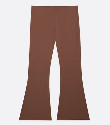 Curves Dark Brown Ribbed Jersey Wide 