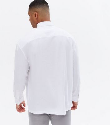 mens oversized white button down