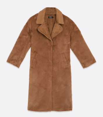 Click to view product details and reviews for Only Light Brown Faux Fur Long Coat New Look.