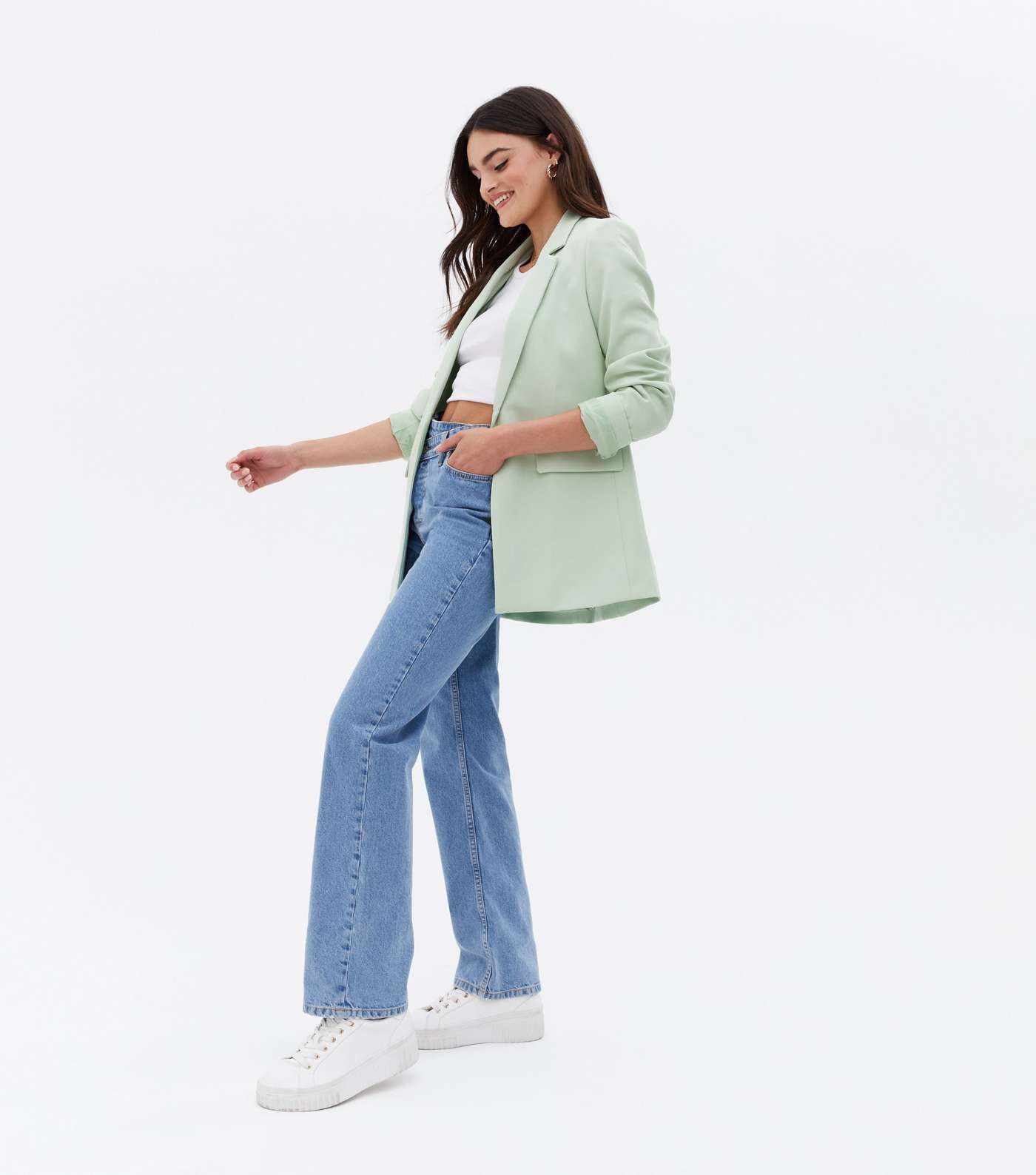 Light Green Relaxed Fit Blazer Image 2