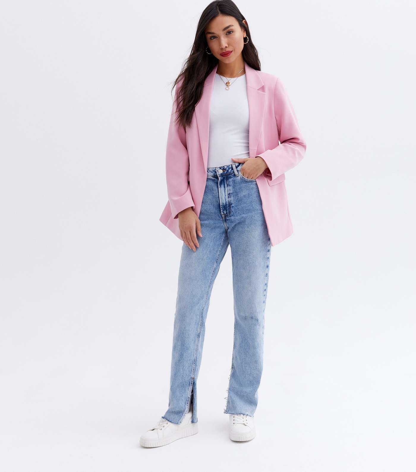 Mid Pink Relaxed Fit Blazer Image 2