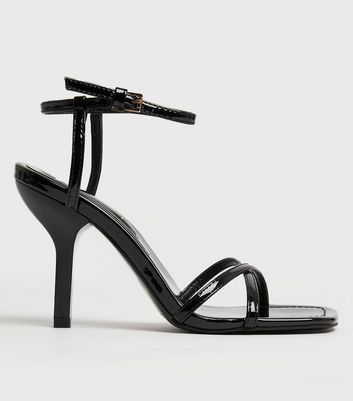 Black Suedette Strappy Low Block Heel Sandals | New Look