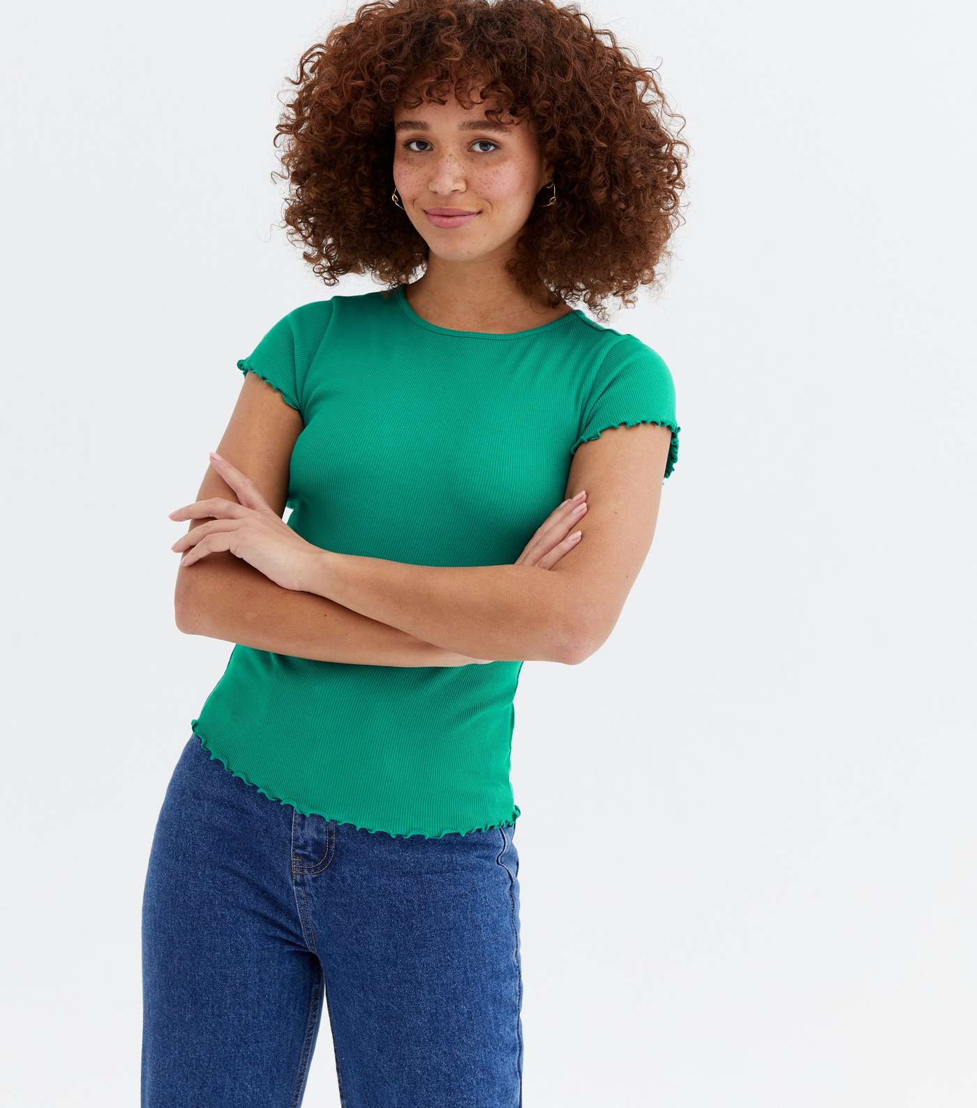 Green Frill Short Sleeve T-Shirt
