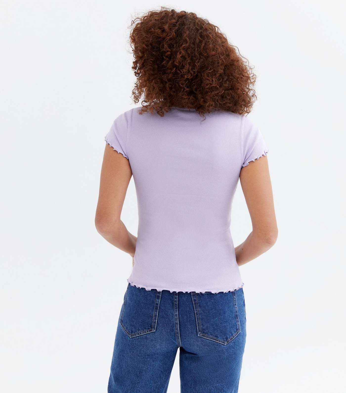 Lilac Frill Short Sleeve T-Shirt Image 4