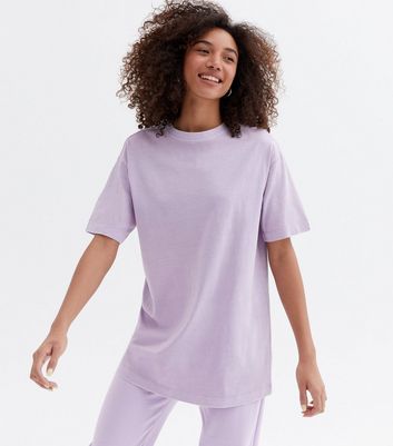 Lilac Acid Wash Oversized T-Shirt | New 