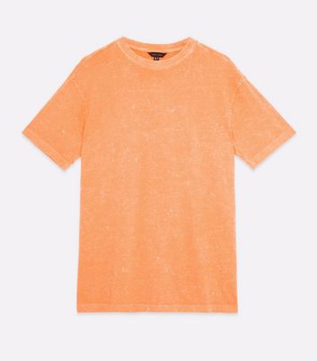 Damen Bekleidung Bright Orange Acid Wash Oversized T-Shirt