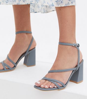 Light blue strappy store sandals