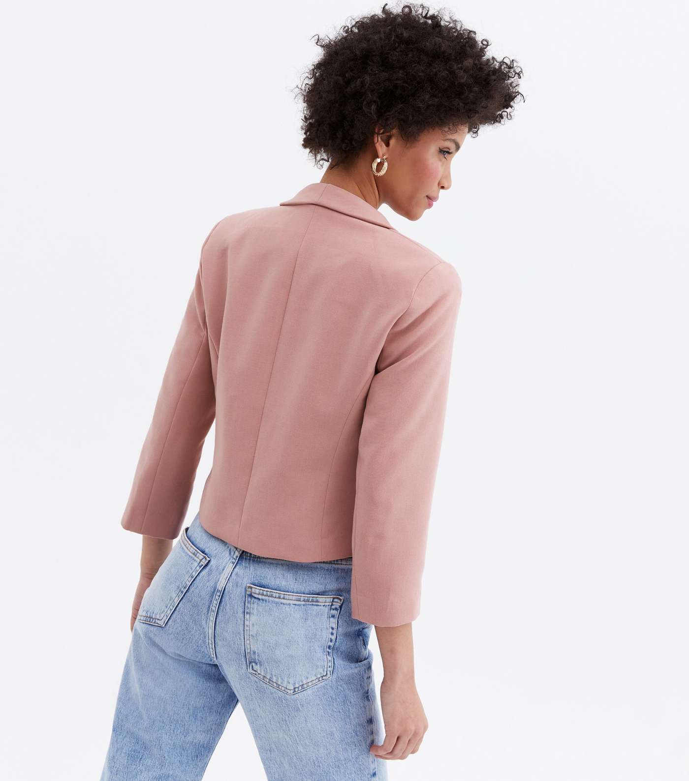 Mid Pink Crop Long Sleeve Blazer Image 4
