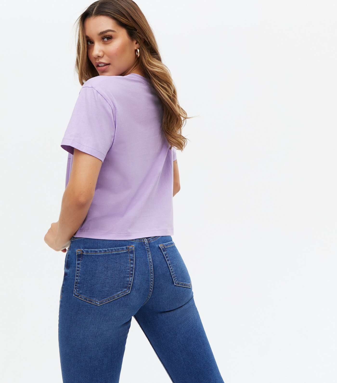 Lilac Short Sleeve Boxy T-Shirt Image 4