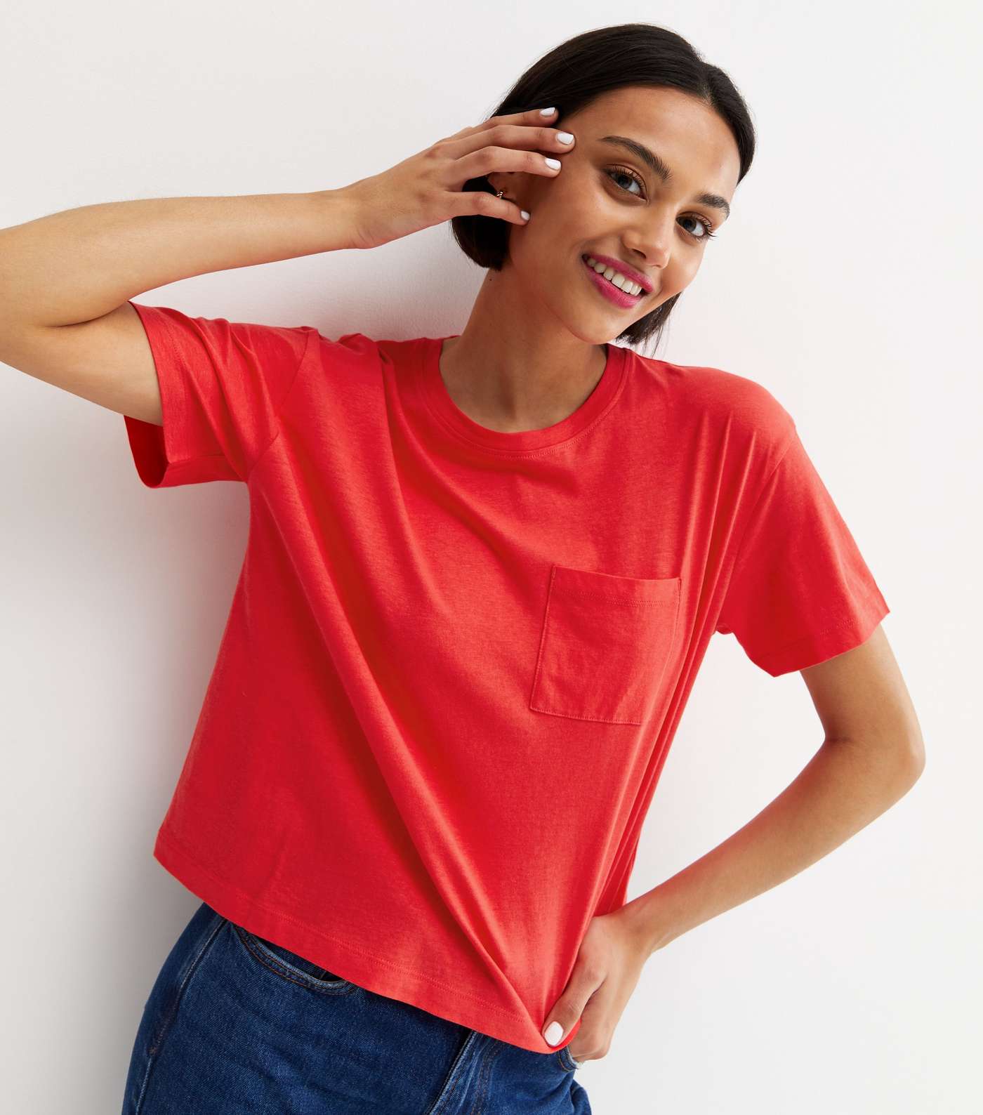 Red Short Sleeve Boxy T-Shirt Image 3