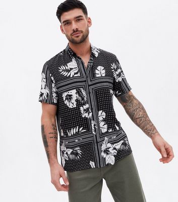 Black Palm Scarf Print Shirt | New Look