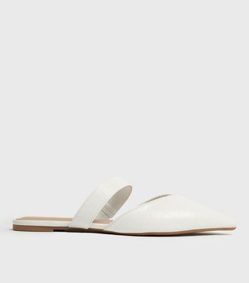 white pointed mule