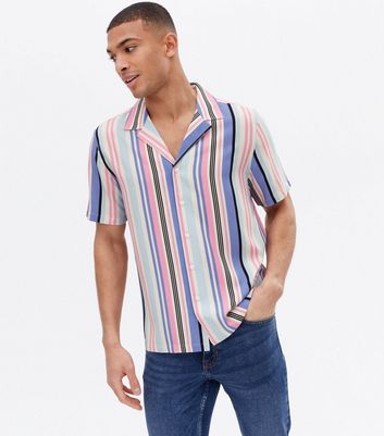 mens short sleeve pinstripe shirt