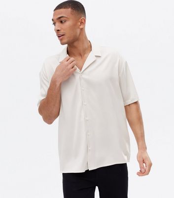 Off White Satin Oversized Shirt | New Look