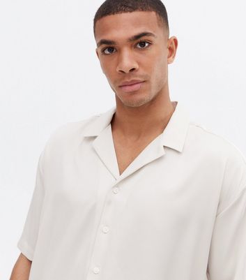 Herrenmode Bekleidung für Herren Off White Satin Oversized Shirt