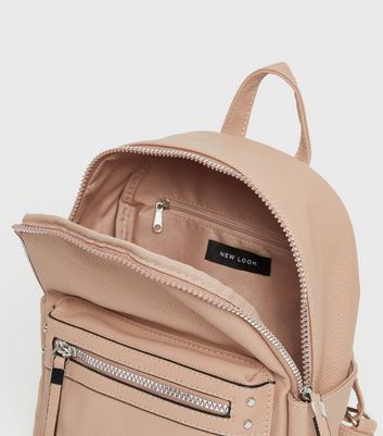 Pink leather backpack purse best sale