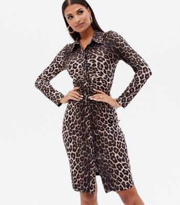 leopard rose dress