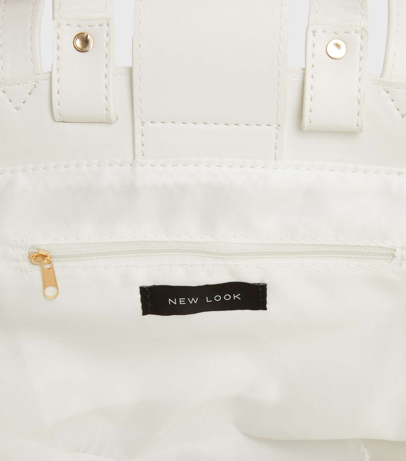 White Straw Effect Tote Bag Image 4