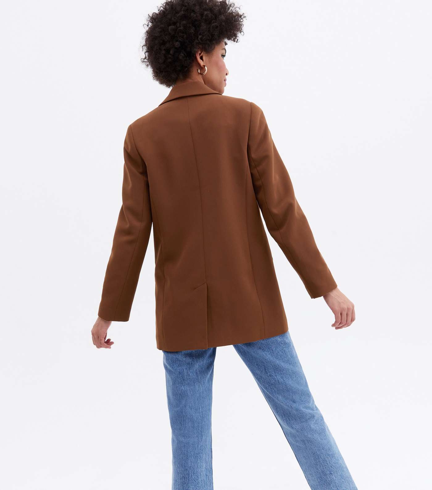 Dark Brown Long Sleeve Oversized Blazer Image 4