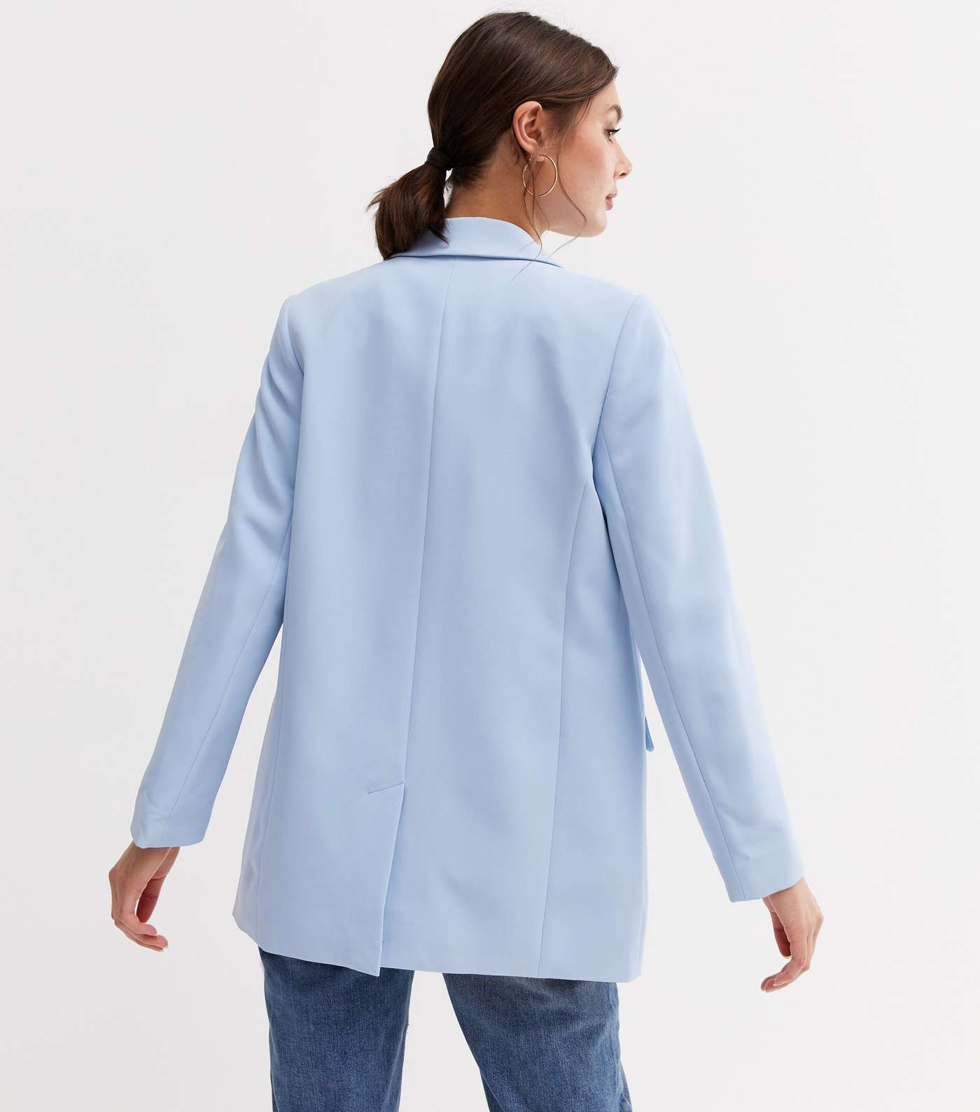 Blue Long Sleeve Oversized Blazer Image 4