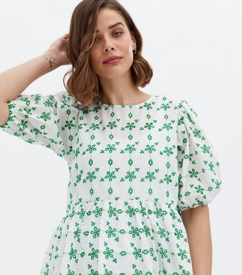 Click to view product details and reviews for Maternity Green Floral Broderie Peplum Top New Look.