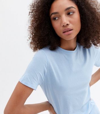 Light blue crew shop neck t shirt