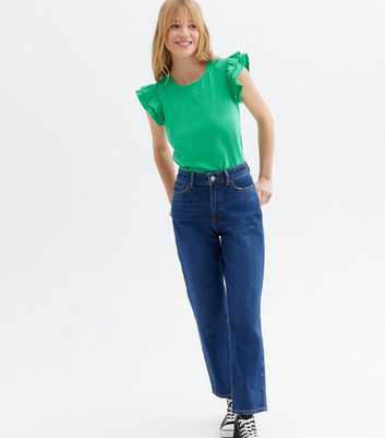 Green Frill Sleeve T-Shirt