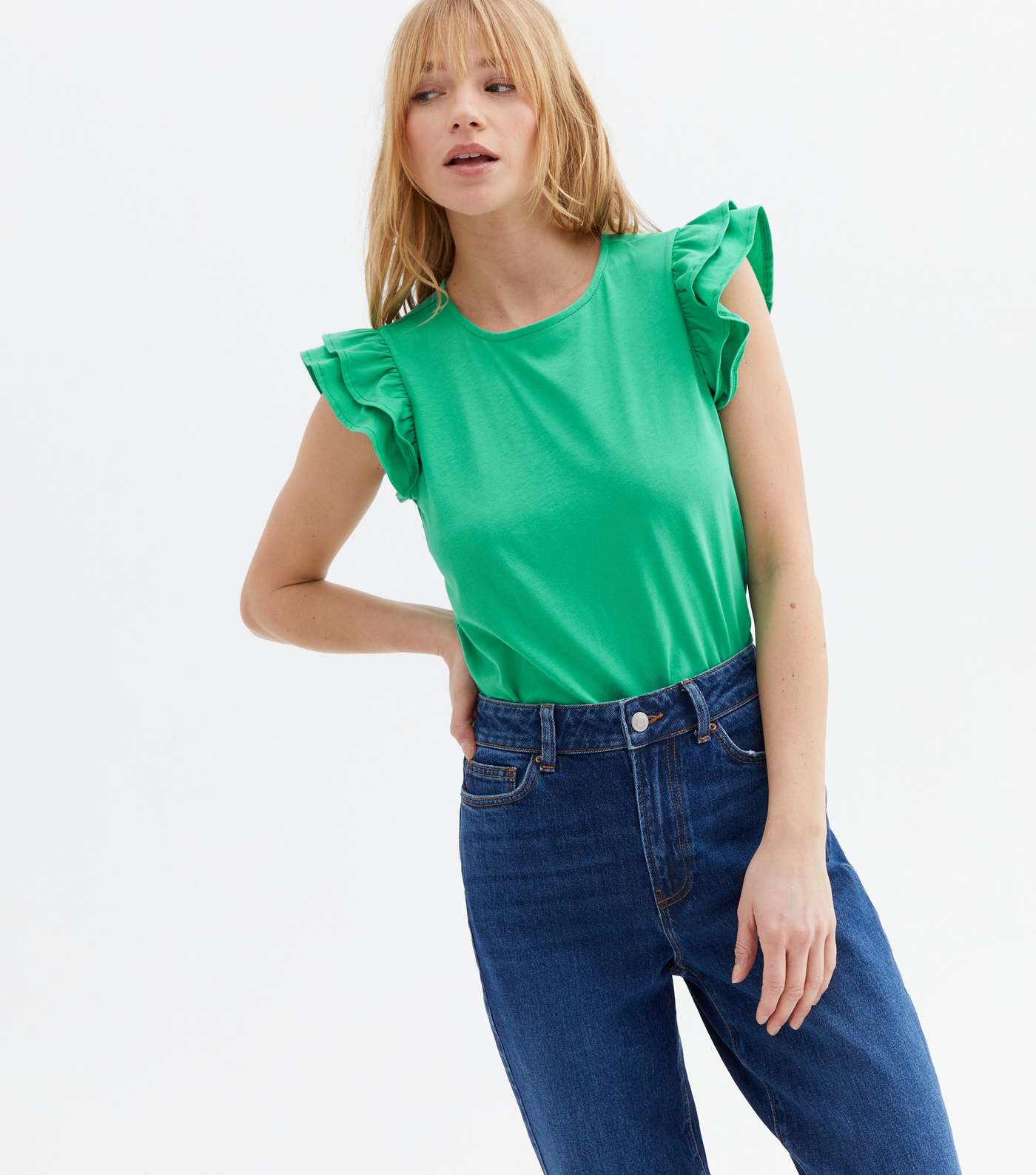 Green Frill Sleeve T-Shirt Image 2