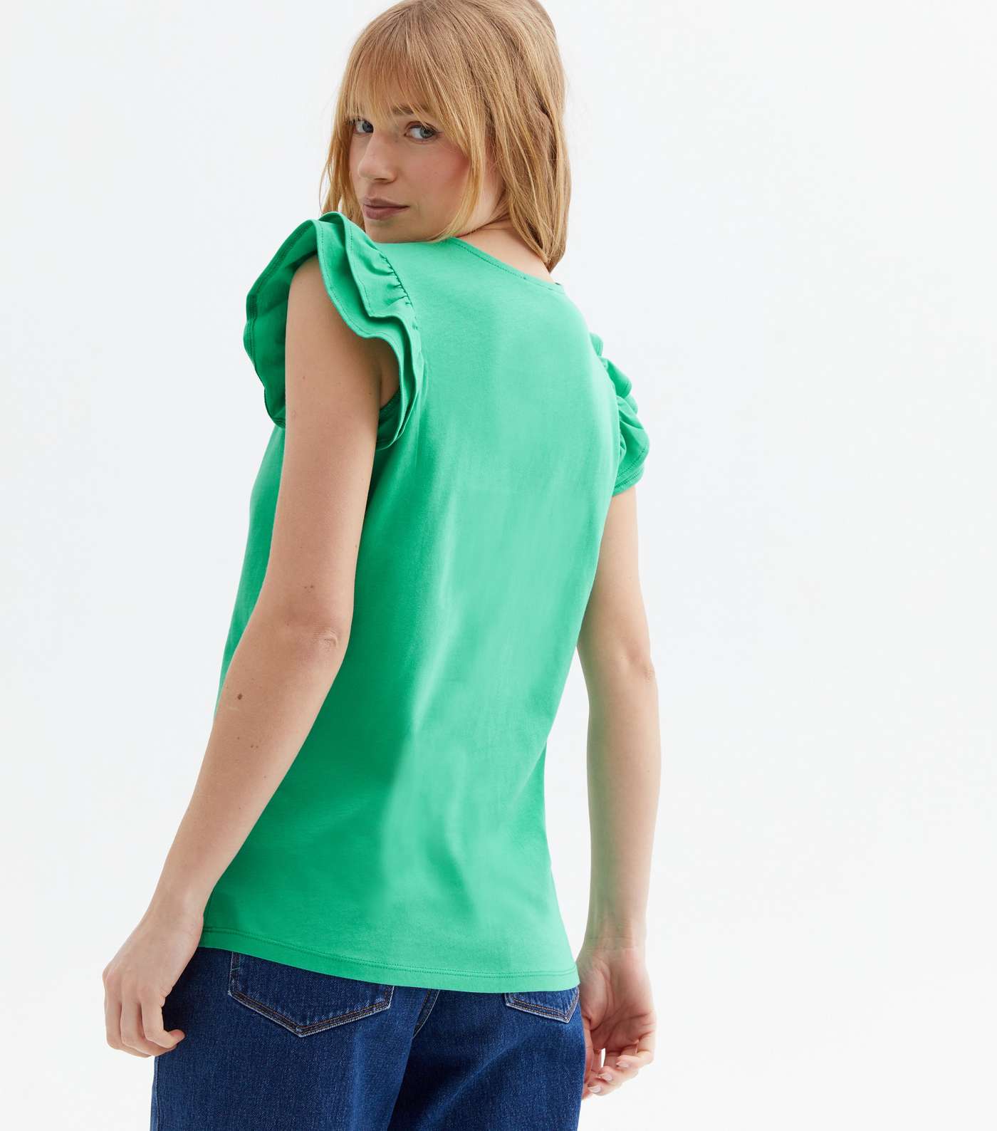Green Frill Sleeve T-Shirt Image 4