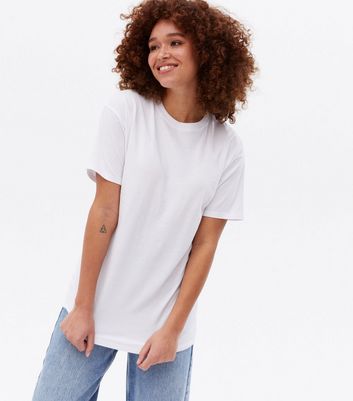 White Crew Neck Oversized T-Shirt | New 