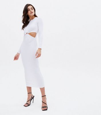 white midi bodycon dress uk