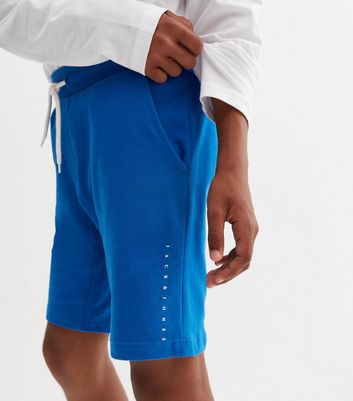 Boy's Jack Jones Junior Plus 2 Pack Coton Jogger Shorts en Bleu et Vert 
