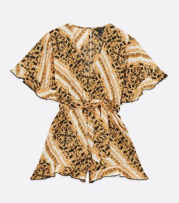 Click to view product details and reviews for White Chain Crepe Frill Beach Playsuit New Look.
