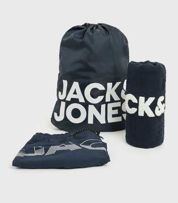 Jack & Jones Junior Navy Towel Bag and Swim Shorts Beach Pack