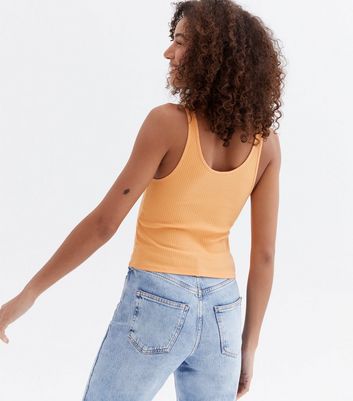Click to view product details and reviews for Orange Ribbed Popper Vest New Look.