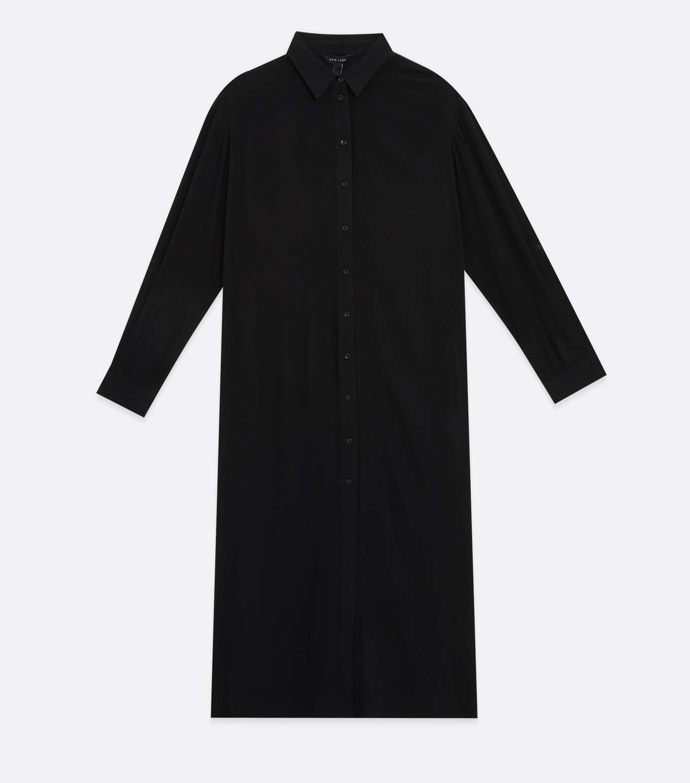 Black Long Sleeve Maxi Beach Shirt Image 5