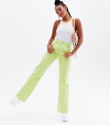 Lime Green Tapered Jeans 