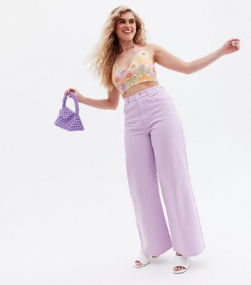 Click to view product details and reviews for Turn Up The Volume Lilac Extreme Wide Leg Jeans New Look.