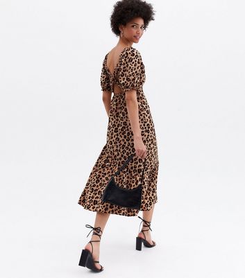 New look leopard print midi deals dress