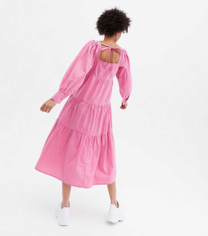 strapless open back dress Pink Dress for Mom and Daughter