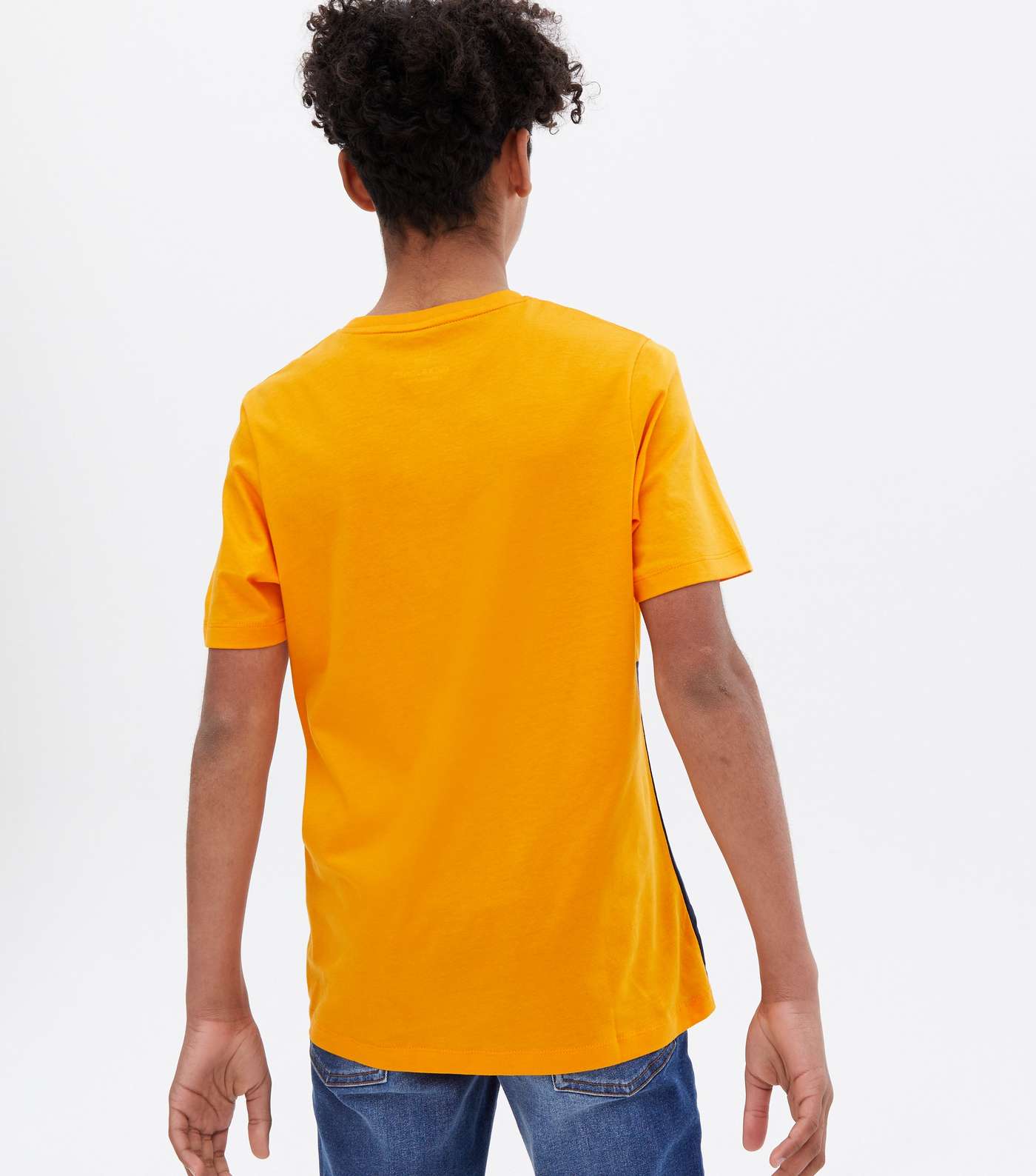 Jack & Jones Junior Orange Colour Block Logo T-Shirt Image 4