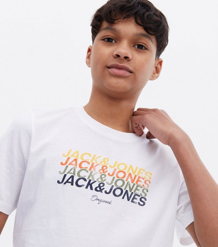 Eat dinner Dissipate Stranger Jack & Jones Junior White Logo T-Shirt | New Look