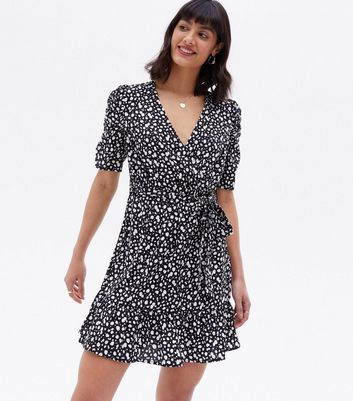 black wrap tea dress