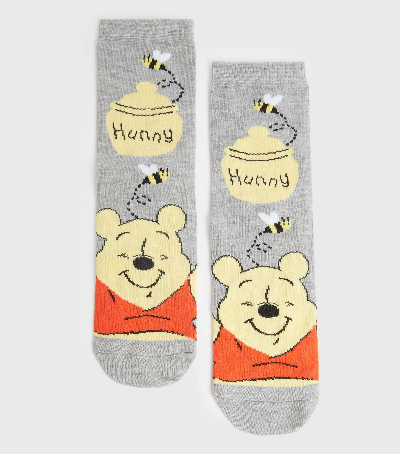 Grey Winnie the Pooh Logo Socks