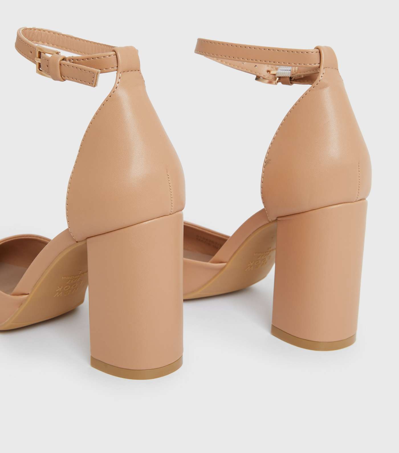 Camel Pointed Block Heel Court Shoes Image 4