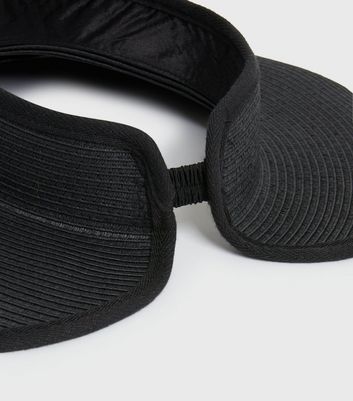 Sunshine Ready Black Straw Effect Visor | New Look