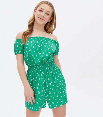 green playsuit new look