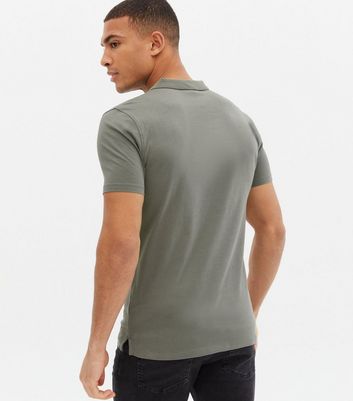 grey short sleeve polo shirt