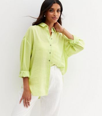 Light Green Long Sleeve Oversized Shirt 