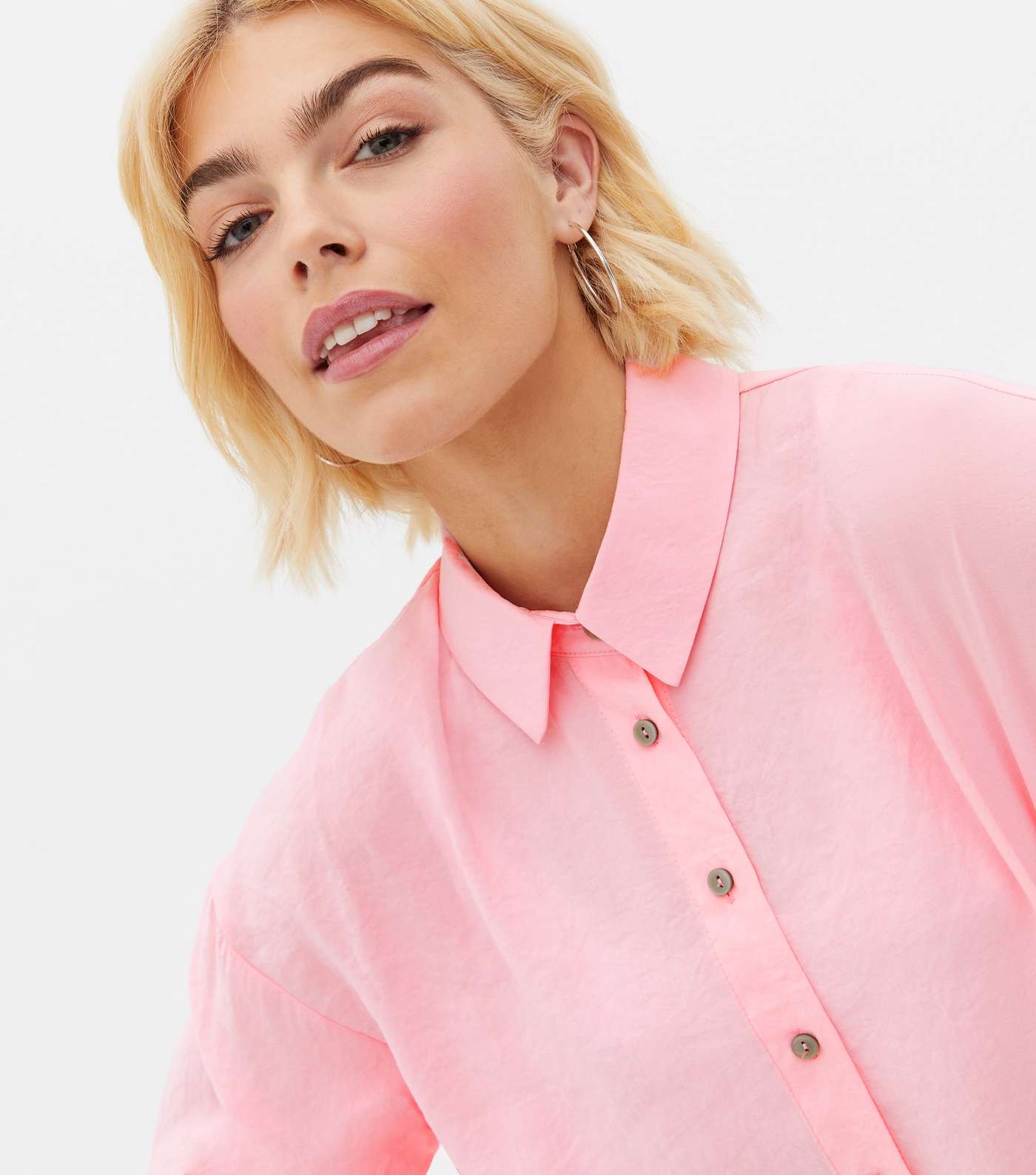 Pink Long Sleeve Oversized Shirt Image 3